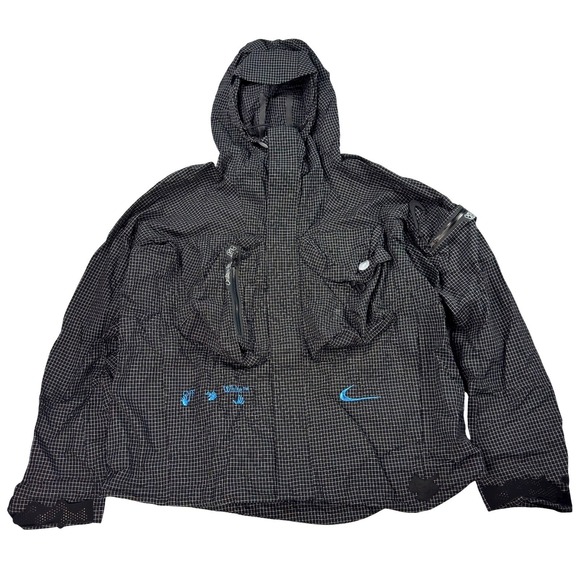 Nike x Off-White CL 004 Windbreaker Jacket Mens Size S Full Zip Black